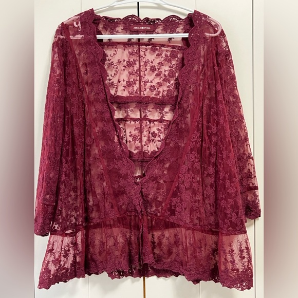 April Cornell Lace cover up size L - Picture 3 of 8